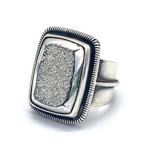 Mars & Valentine Platinum Druzy Ring